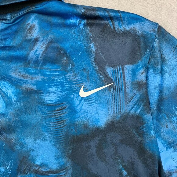 Nike Mens Shirt Medium Blue Ombre Print Polo Golf Dri Fit Stretch Performance - Picture 9 of 9